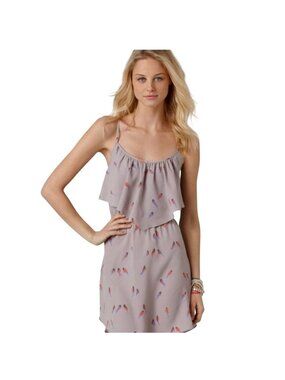 American Eagle Lavender Bird-Print Cami Sundress